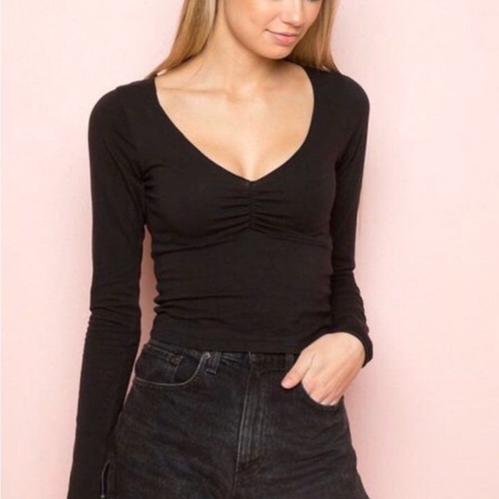 Brandy Melville Black Gina Longsleeve Top